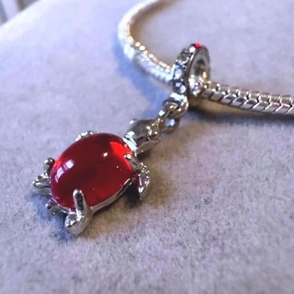 Red Dangle Turtle European Charm fits PANDORA